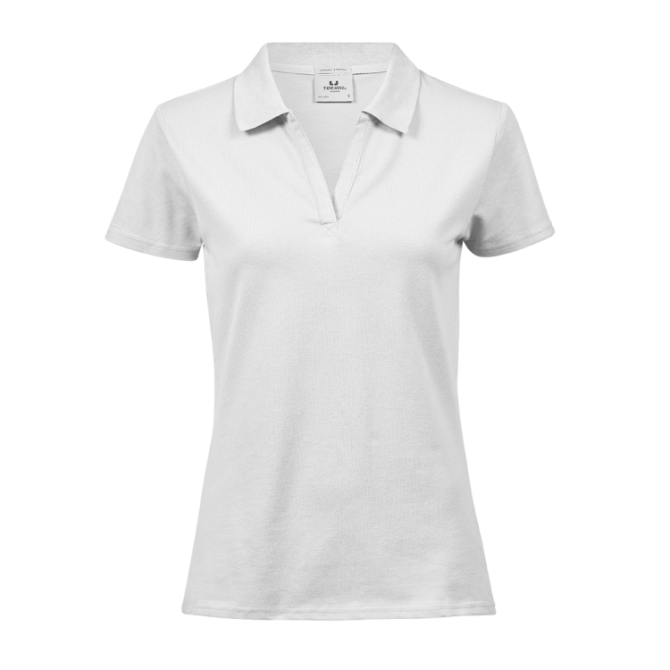 women's luxury stretch v-neck polo