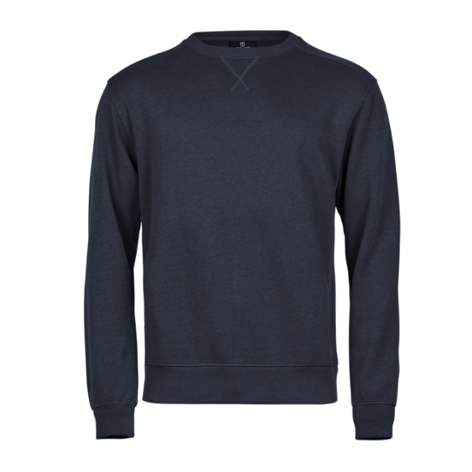 Ribbed interlock crew neck