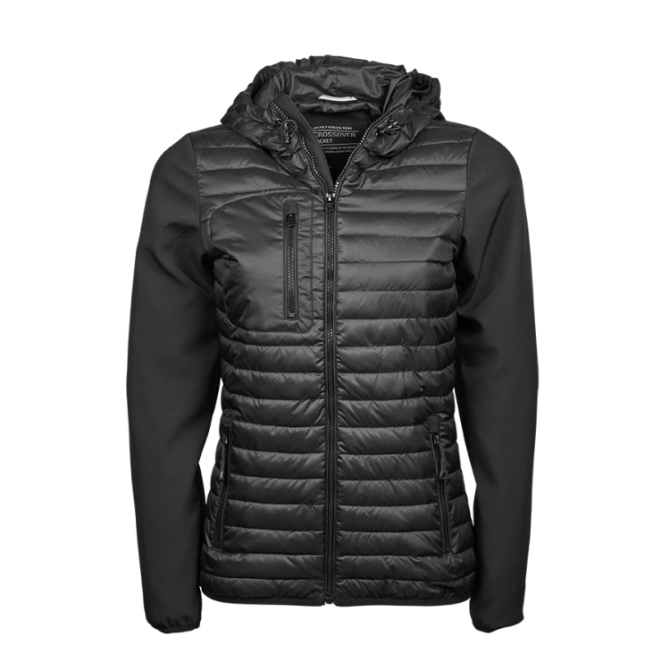 Women's hooded crossover jacket