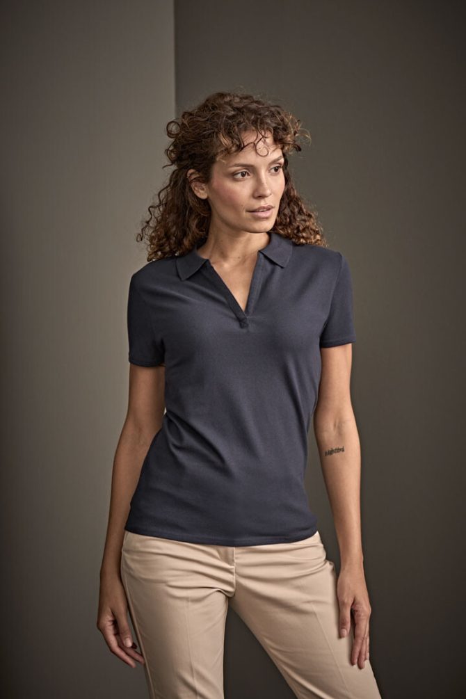 women's luxury stretch v-neck polo - Bild 2